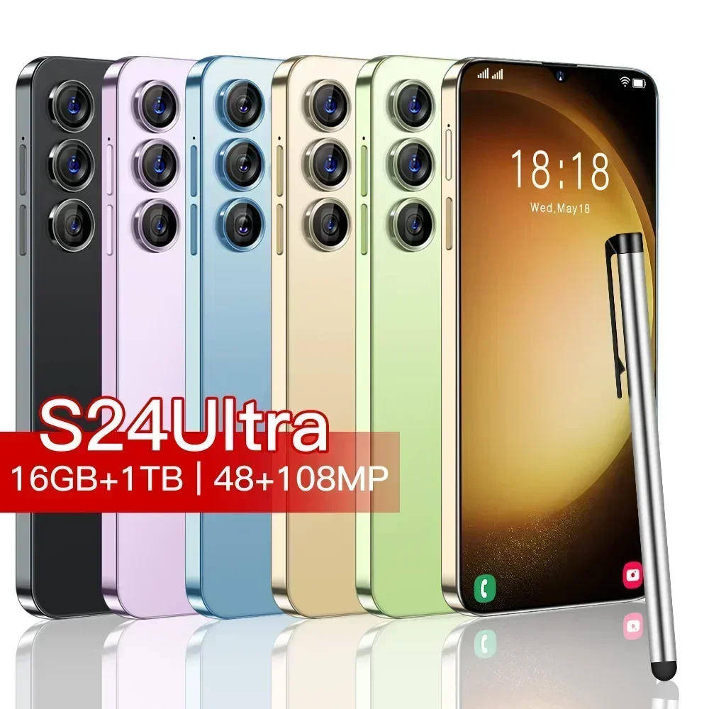 

Original Global Version S24Ultra 5G Smartphone 7.3 Inch HD 16+1T 8800mAh 48+72MP Dual Sim Mobile Phone Android14.0 with NFC