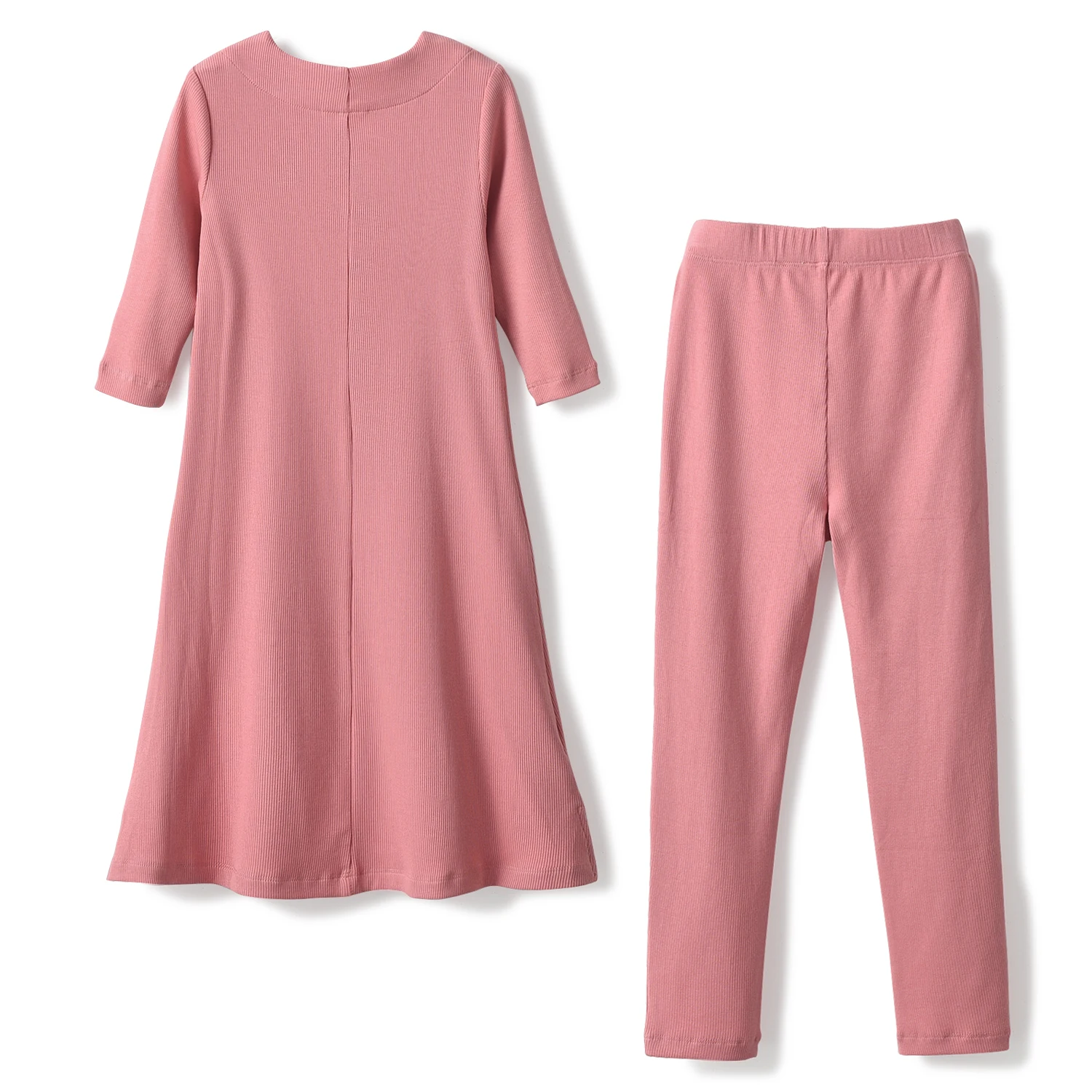 Malis 2024 Famliy Pajamas Kids Long Sleeve Ribbed Sleepwear Clothes Set Brother Sister Matching Pyjamas Set