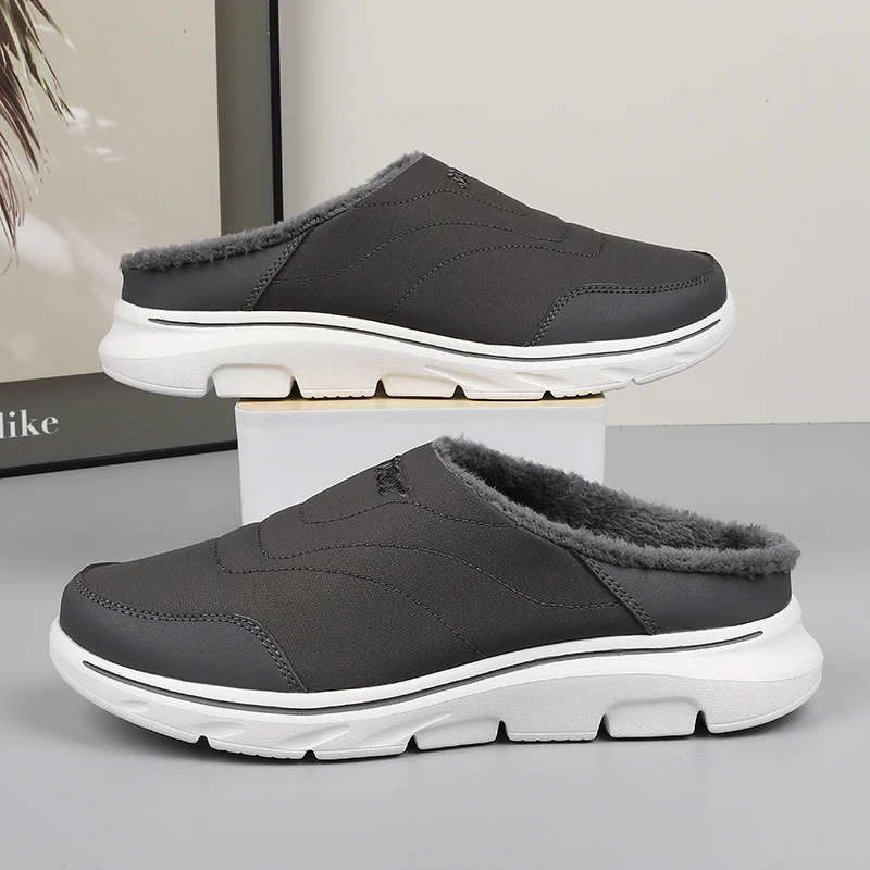 Thickened Cotton Slippers Warm Fluffy Upper Anti Skid Bottom Comfort House Shoes for Indoor Autumn Winter Life