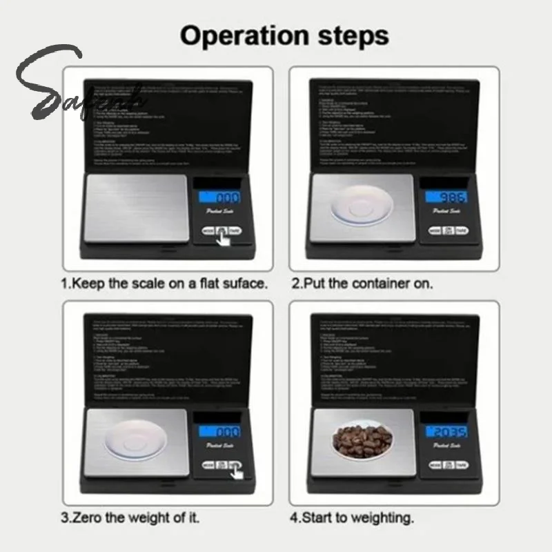 500g/0.1g Mini Digital Scale Portable Jewelry Pocket Weighing Scale Kitchen Electronic Scale