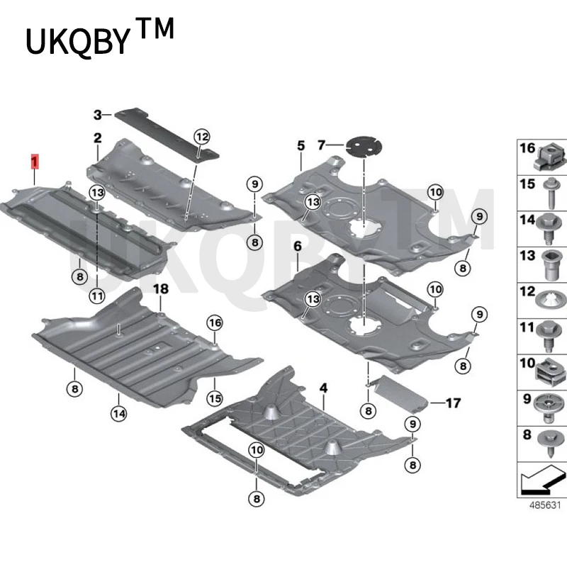 b mw 7G1 173 0d7 G11 730 dX7 G11 740 i7G 117 50i X7G 127 30L d Front of engine compartment shield Front bar lower guard