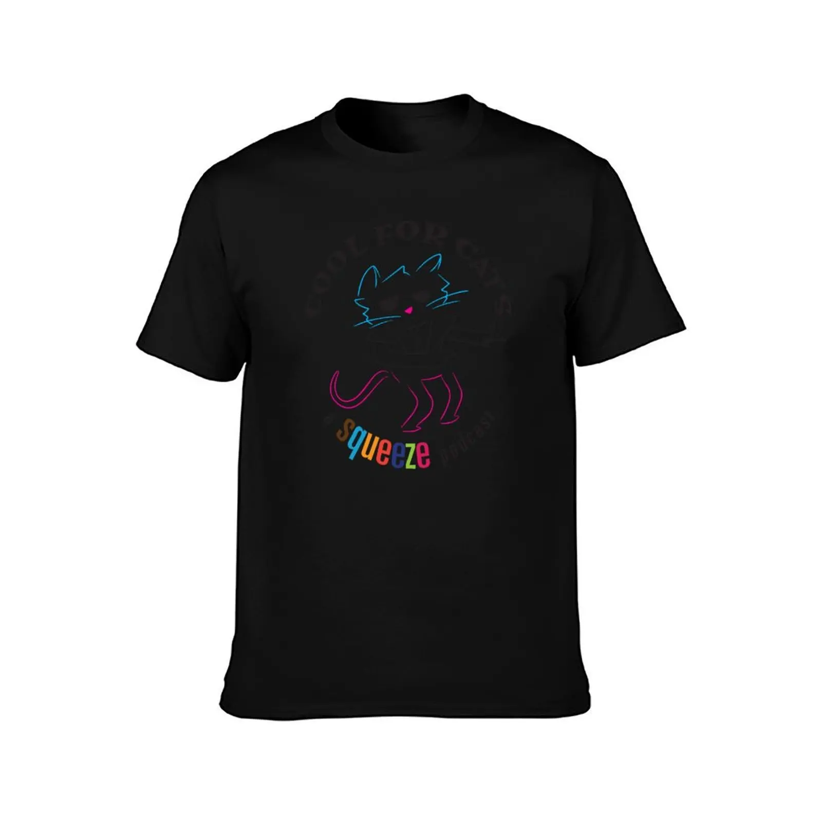 Cool For Cats: A Squeeze Podcast T-Shirt Retro Style Print Casual Top T-Shirt