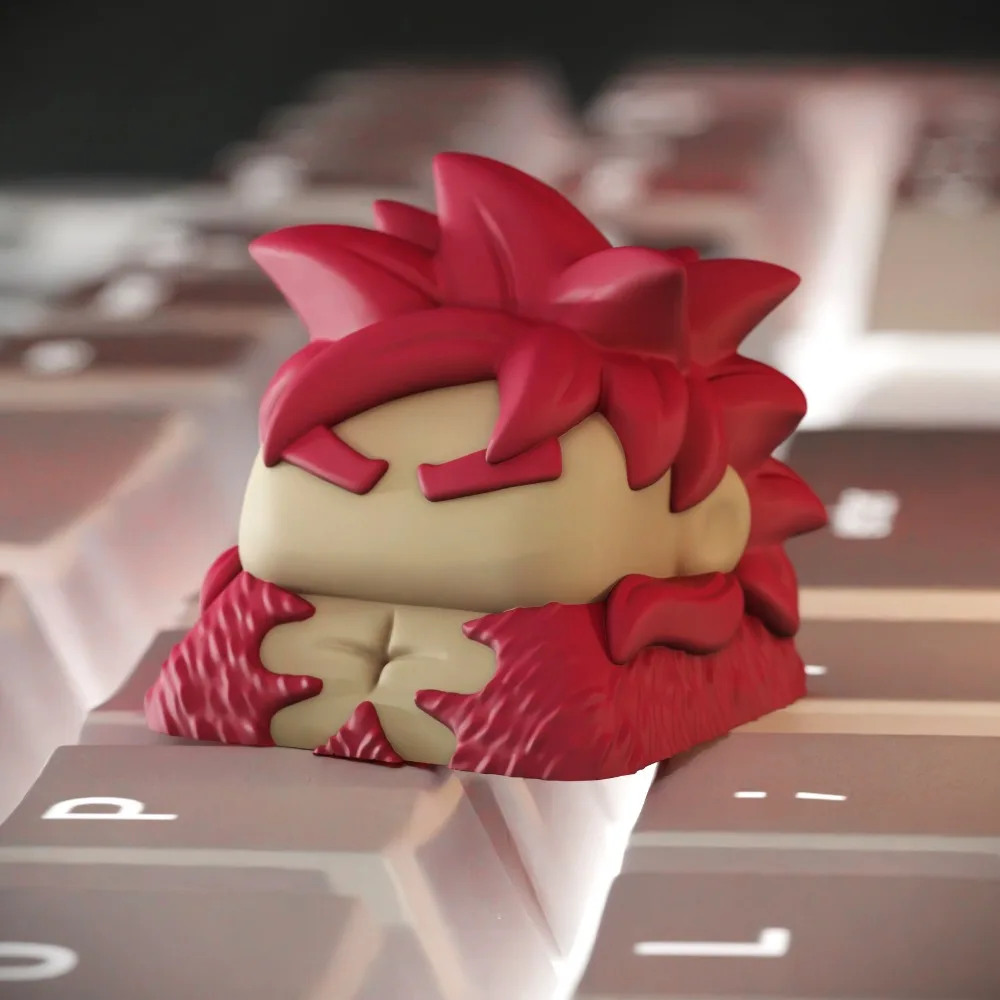 

SSJ4 Wukong Artisan Keycap Custom Resin Cute Anime Keyboard Cap Handmade Gaming Point KeyCap for Mechanical Keyboard Accessories