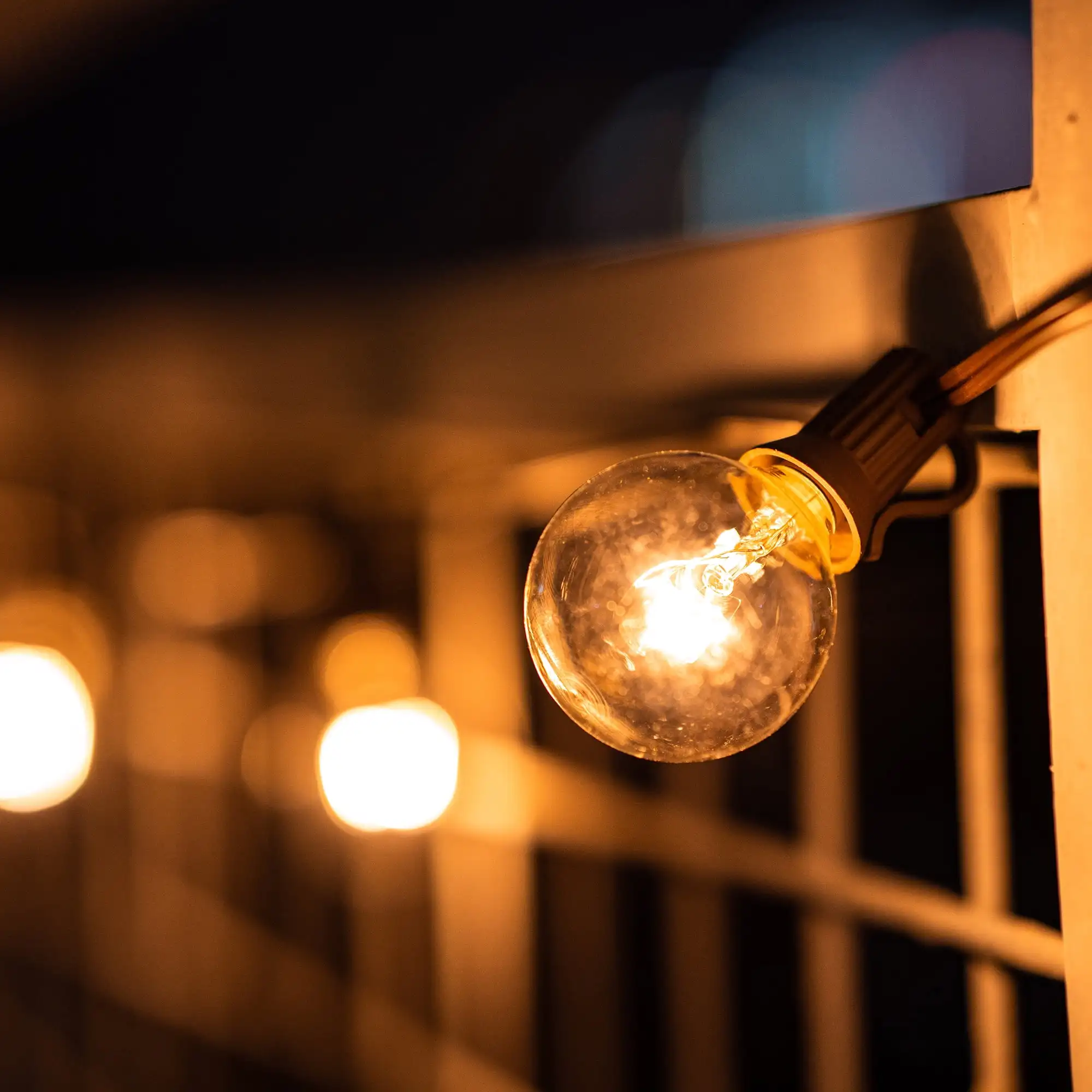 20-гранные прозрачные стеклянные глобусные лампы, уличные гирлянды