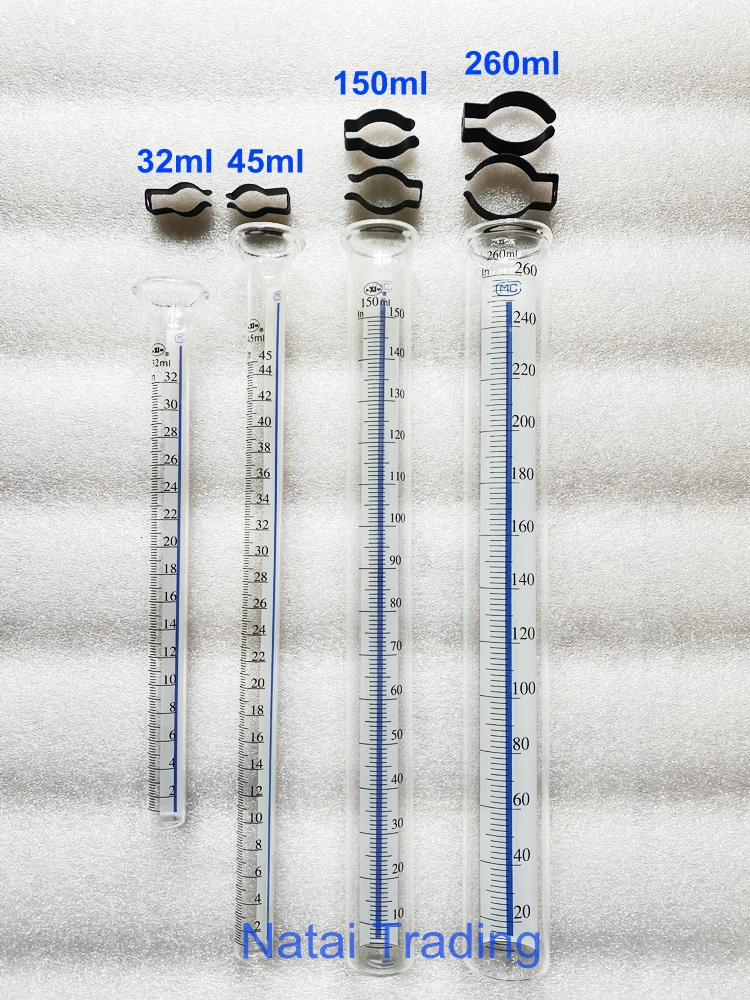 1PC 32ml 45ml 100ml 120ml 150ml 260ml 320ml Glass Tube Cylinder Flow Meter Measuring Diesel Test Bench Spare Part