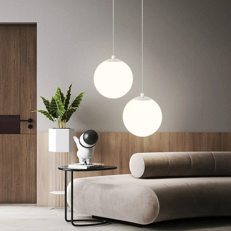 

Bedroom Pendant Light Spherical Hanging Lamps Minimalist Indoor Lighting Fixture