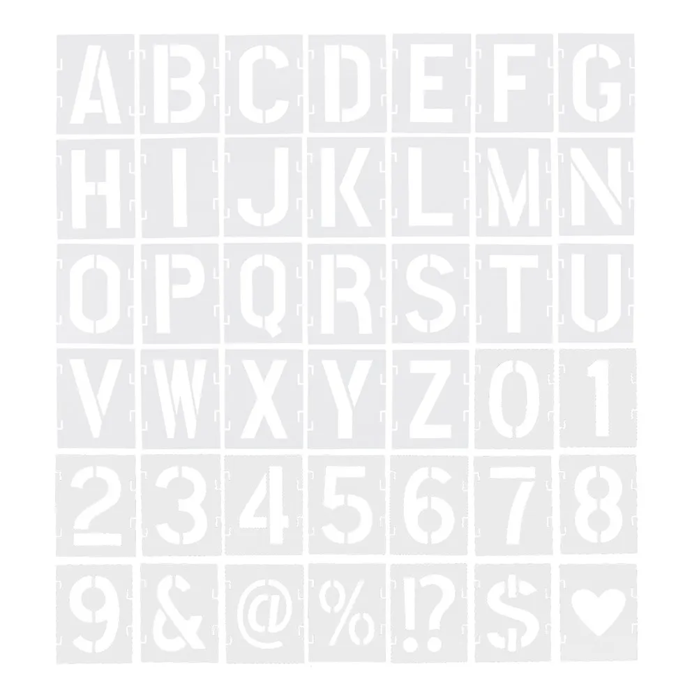 42Pcs Letter Painting Stencils Reusable Templates for DIY Craft Walls Wood Fabric Alphabet Number Painting Stencils