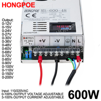 Digital Display 600W Adjustable Power Supply 0-12V 15V 24V 27V 30V 36V 48V 60V 68V 72V 85V 90V 100V 110V 150V 200V Ac To Dc