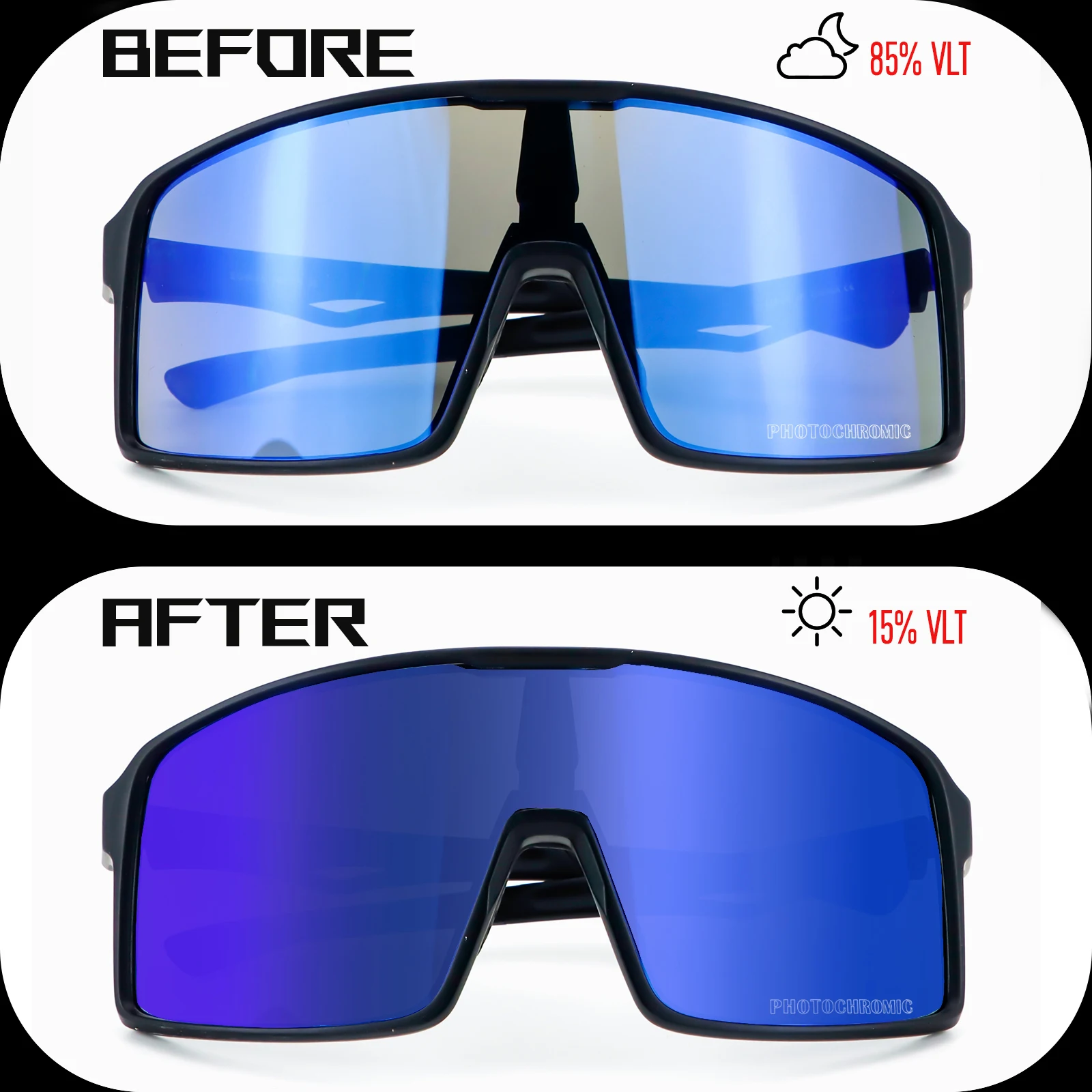 SINGA Photochrome Radsport-Sonnenbrille Sportbrille Rennrad-Brille MTB-Brille für Herren Damen Fahrradbrille Radsport-Brille – Detail 5