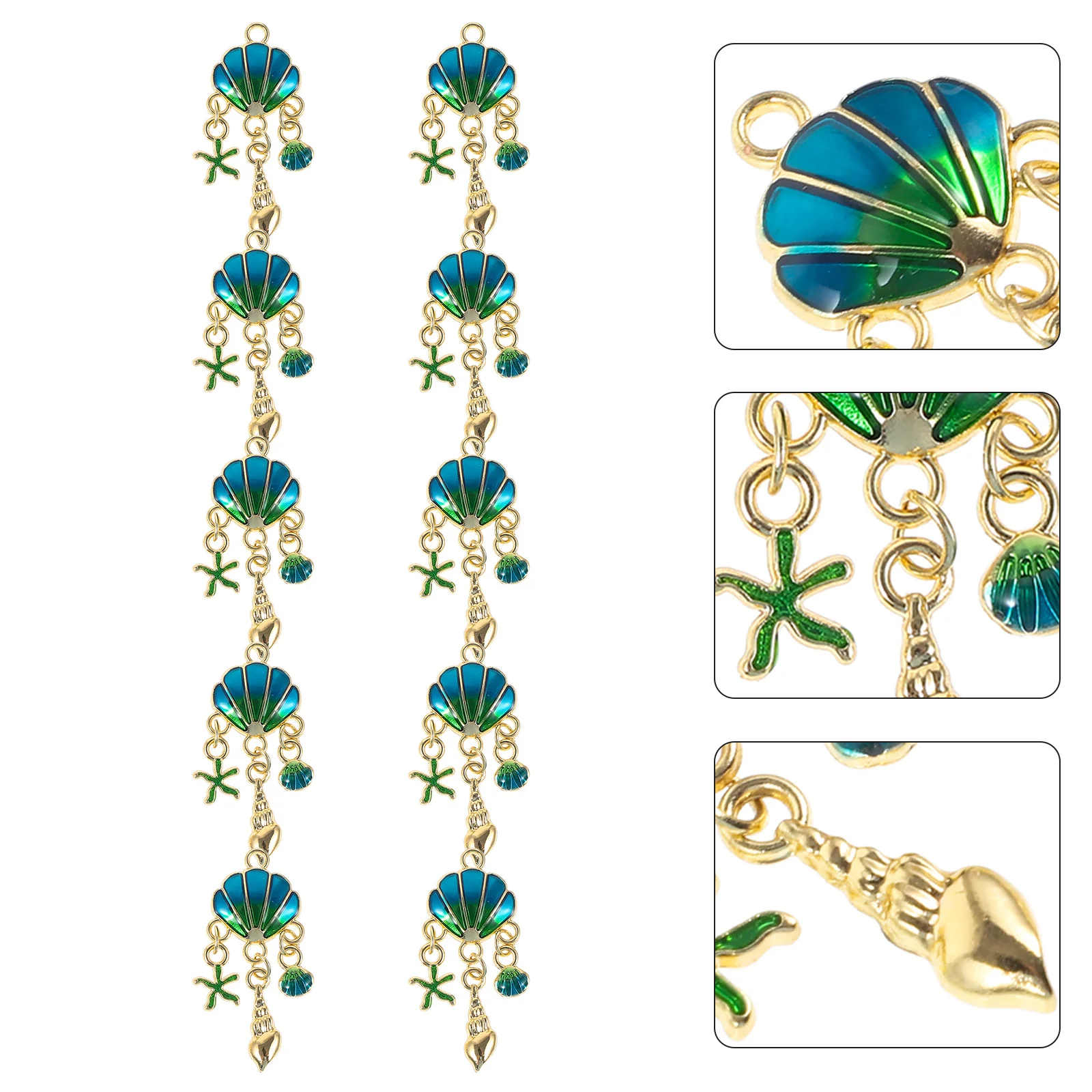 

10pcs Seashell Pendants Jewelry Making Charms Alloy Diy Findings For Earrings Necklaces Keychains Handmade Accessories Craft