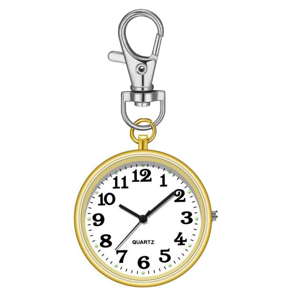 

Nurse Doctor Watch Keychain Circular Dial High Precision Quartz Movement Pointer Silent Watch Mini Hook Keyring Women Watch
