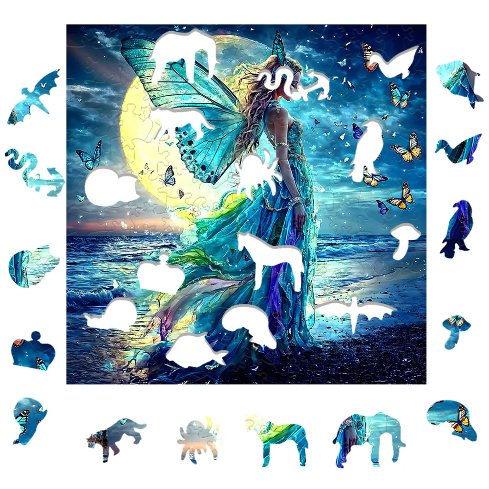 Puzzle en bois Rick plat pour enfants, décoration murale, jouets de fête de famille, escales