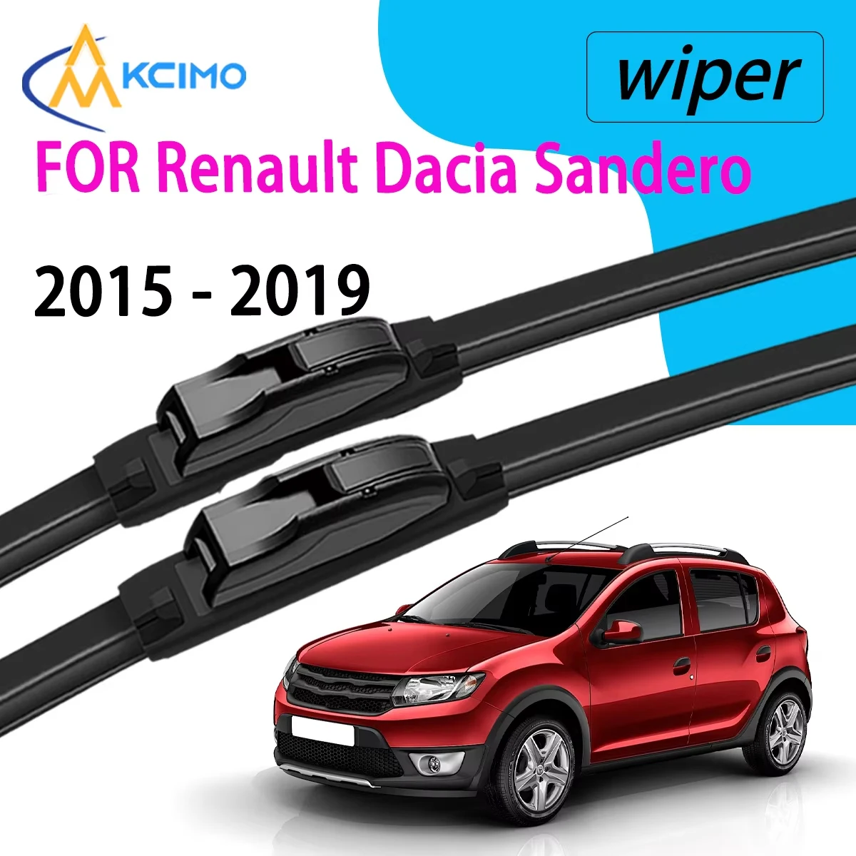 

Front Windshield Wiper Blades For Renault Dacia Sandero Stepway MK 2 II 2015 - 2019 Car Windscreen Wipers Accessories