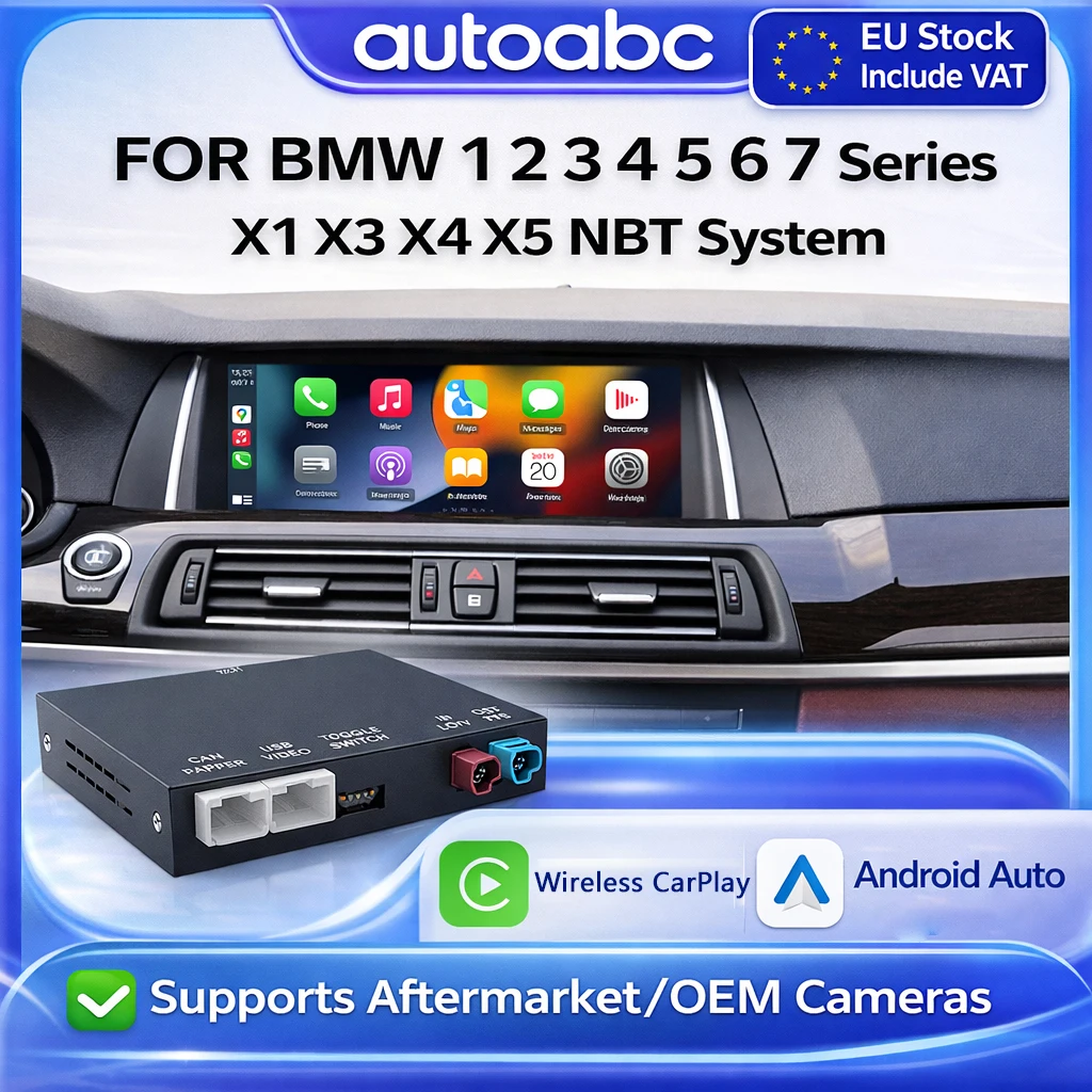 Boîtier adaptateur sans fil CarPlay Android Auto pour BMW F10 F11 F01 F56 F25 F20 F21 F22 F23 F30 F31 F32 F33 F34 F36 système NBT