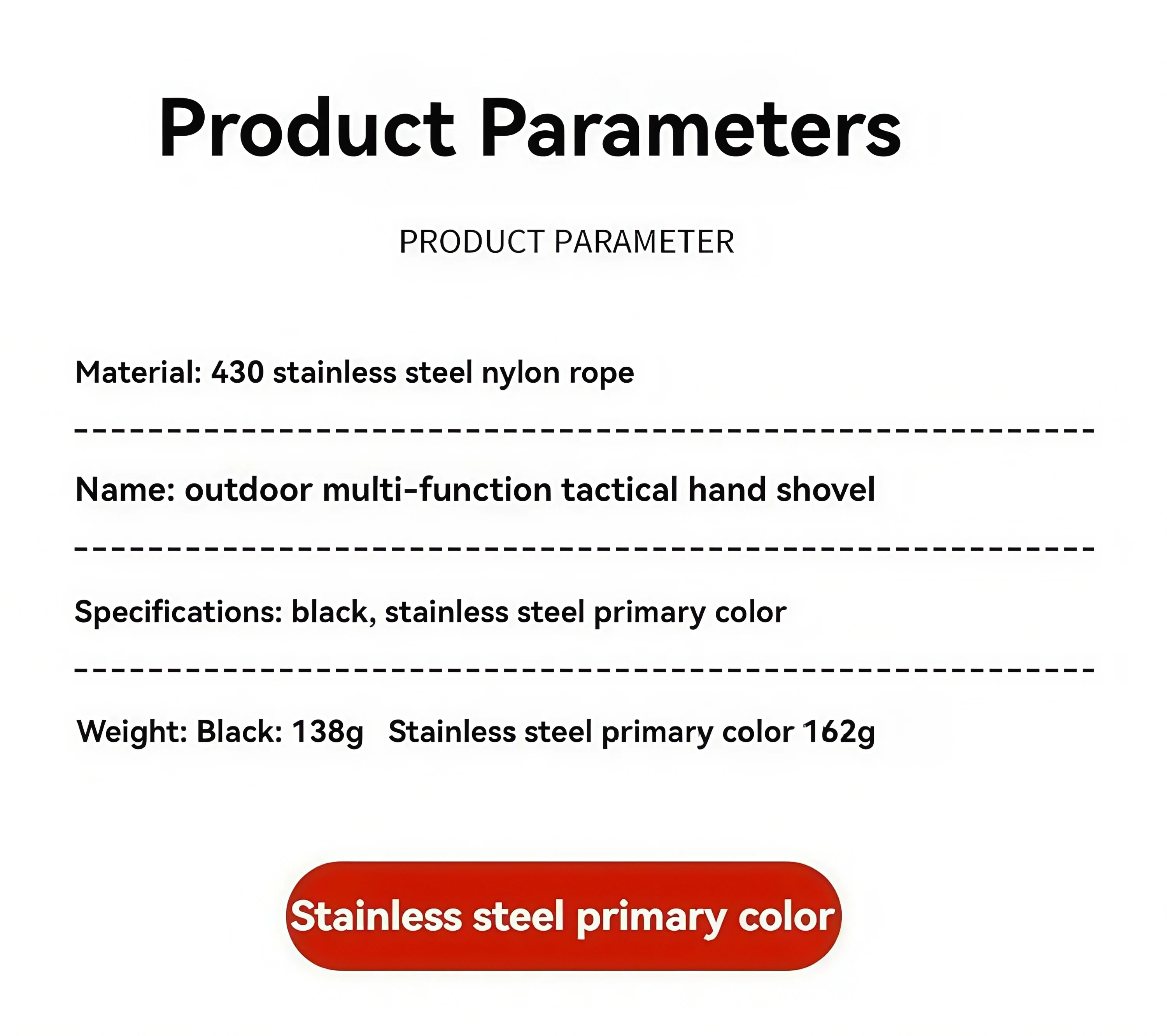 مجرفة مهندس محمولة - مجرفة تخييم خفيفة الوزن للبقاء على قيد الحياة وحقائب الظهر وأداة حفر خارجية مع وظائف متعددة #5