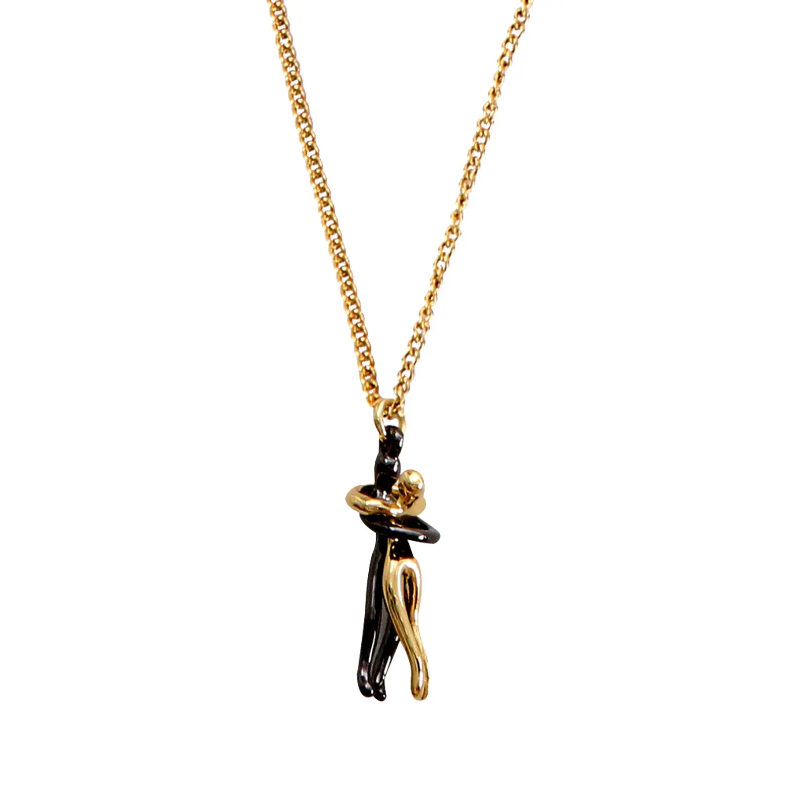 

Trendy Black Necklace Pendant for Ladies Hugging Valentines Day Stylish Valentine'S Day Neck Pendant Jewelry