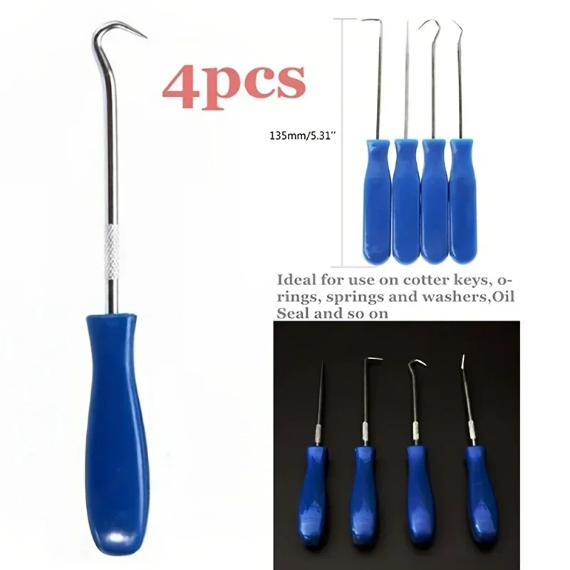 Hook Gasket Puller O Ring Pick Repair Seal Set Supplies 4pcs Accessories Auto Car Hand Tools Remover Useful