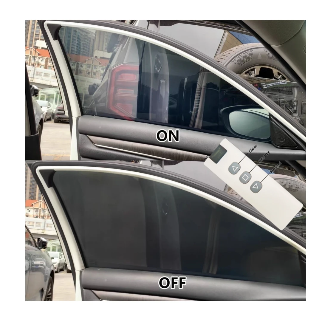 TINTWAVE Deep Black VLT10 PDLC Smart Film 12V Remote Control Electric Window Tint Privacy 2PCS Kit