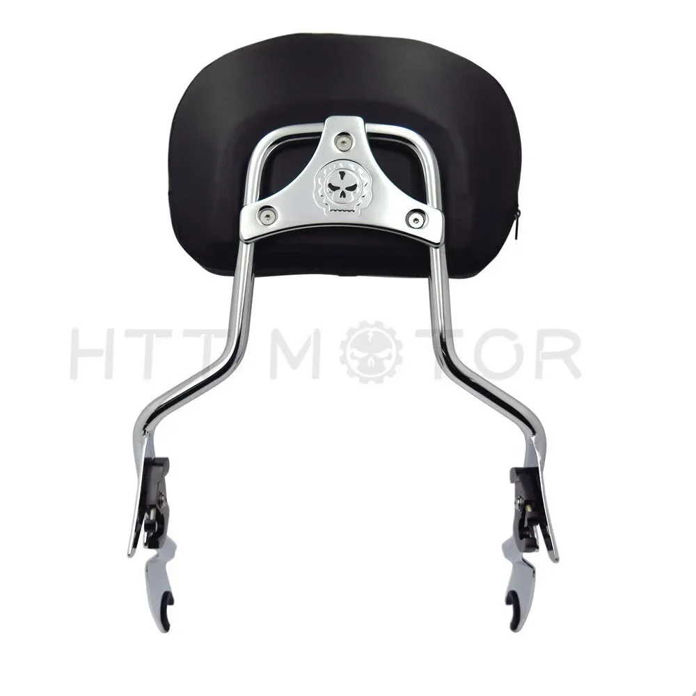 SKULL Detachable Sissy Bar W/Backrest Pad for 1997-later Harley Davidson Touring Motorcycle Accessories view 2
