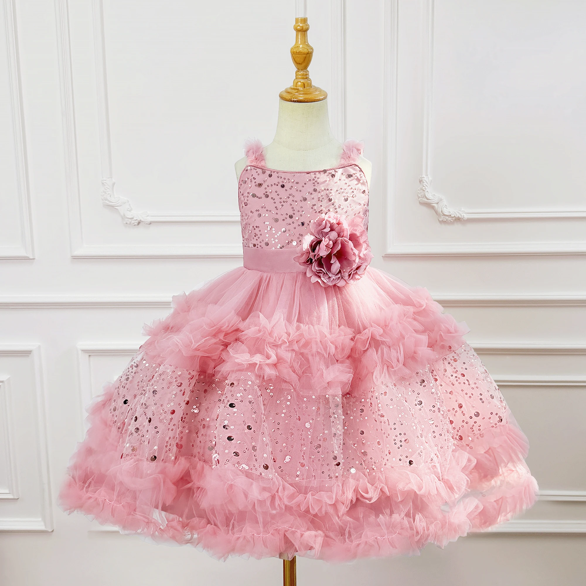 Girls' Formal Sequin Princess Dress Evening Gown for Piano Recitals and Birthdays