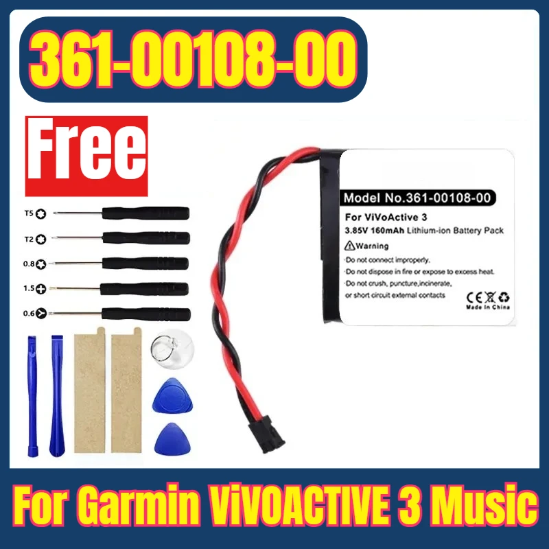 

361-00108-00 Watches Batteries for Garmin ViVOACTIVE 3 Music Watch Li-po NL28LL31B03OC + Free Tools