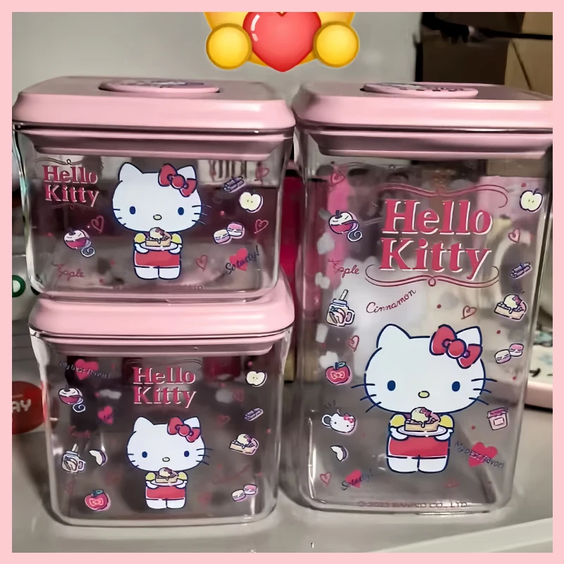 

Sanrio Hello Kitty Kawaii ящик для хранения контейнер влагостойкий контейнер для хранения продуктов контейнер для закусок и кофейных зерен игрушки и аксессуары для хобби