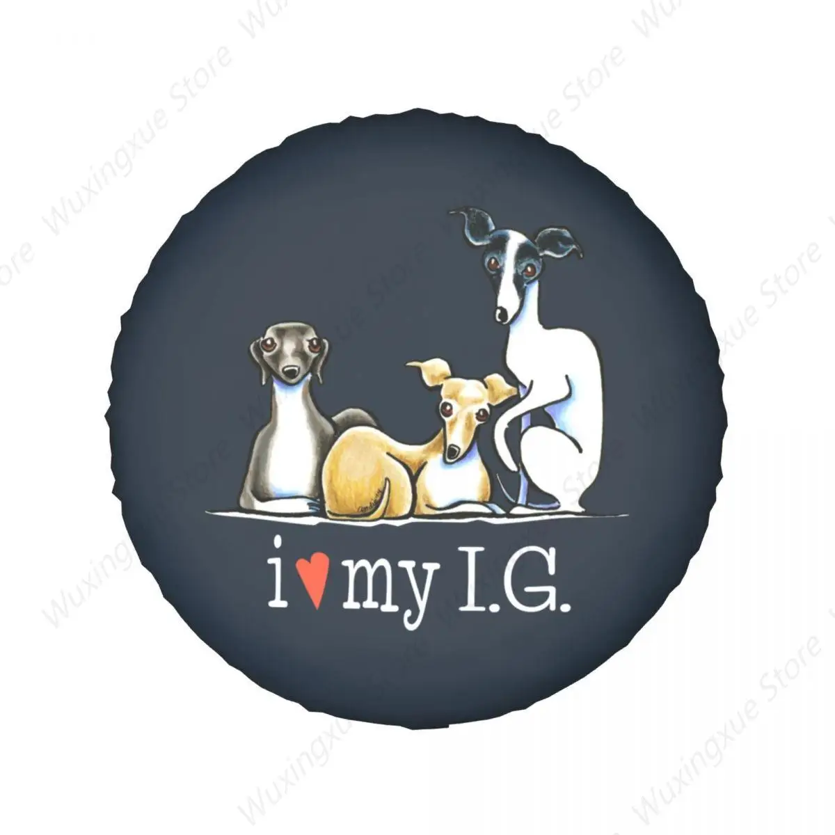 Italian Greyhound Lover Spare Tire Cover Case for Mitsubishi Pajero Sighthound Whippet Dog Car Wheel Protectors Accessories