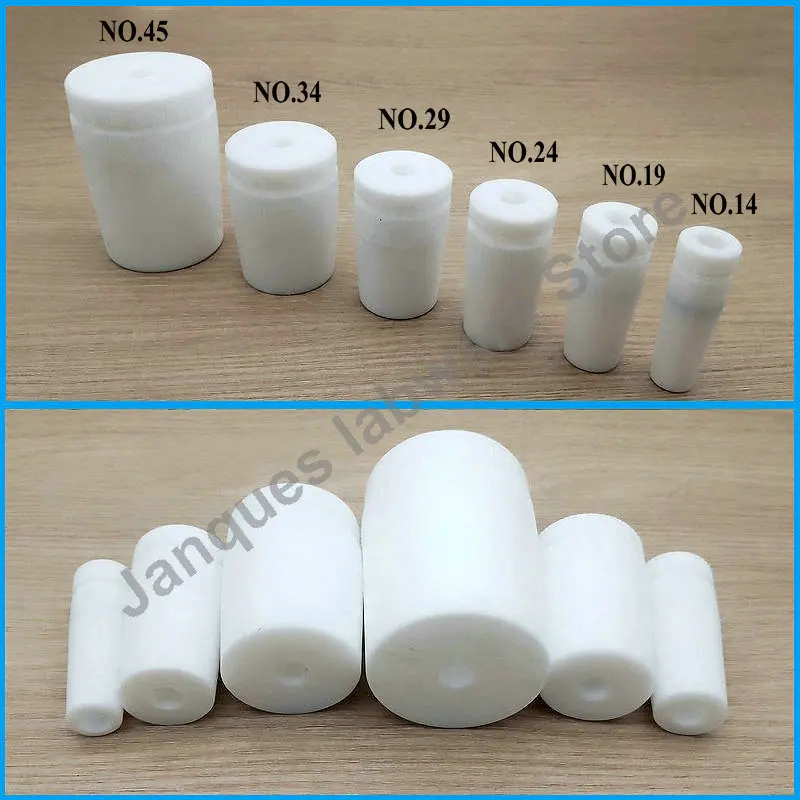 1pc Lab 14/19/24/29/34/40/45/50# PTFE stir plug Fit for strring rod Flask PTFE Solid Stopper matching stirrer