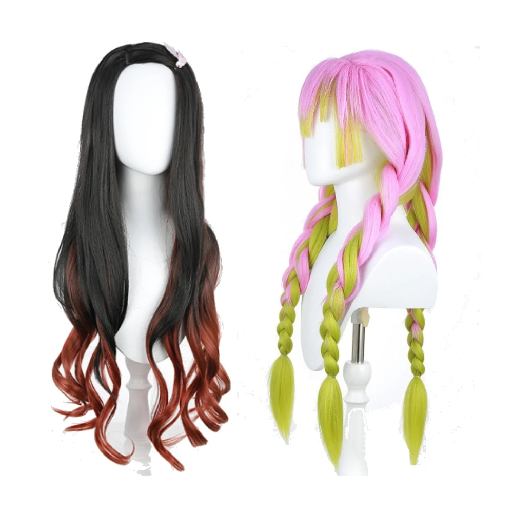 

Аниме Камадо Незуко Косплей Сценическое Платье Градиент Длинные Вьющиеся Волосы Демон Персонаж Головные Уборы Парик Чехол Аксессуар