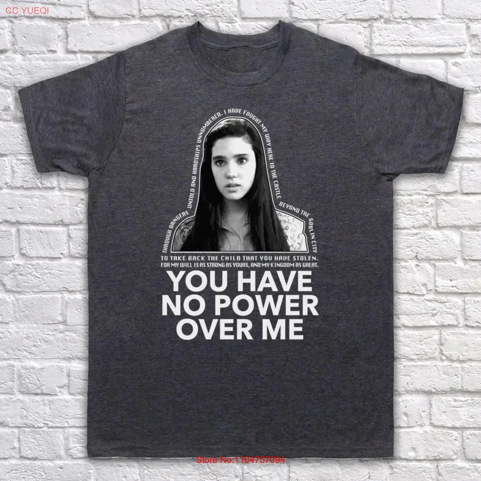 Labyrinth Sarah You Have No Power Over Me Jareth Puppet 80s Fantasy Magic Mens T Shirt Various Colours Sizes vintage Washed