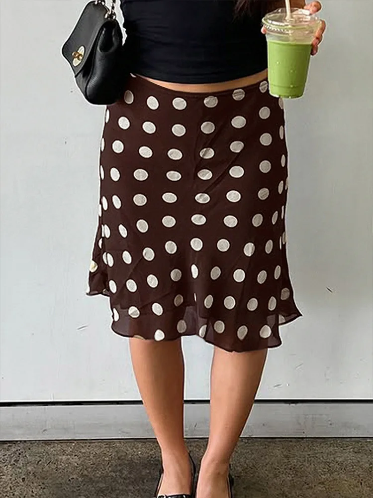 Y2k Vintage Summer New Polka Dot Mini Skirts Casual Low Waist Slim Fit Skirt Wonmen's 2026 Beach Holiday Fashionable Streetwear