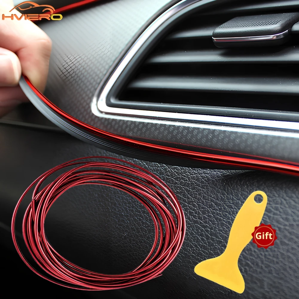 

1PCS Universal 5M Auto Moulding Trim Car Interior Decoration Strip Seal Door Dashboard Edge Line Modification Tools accessories