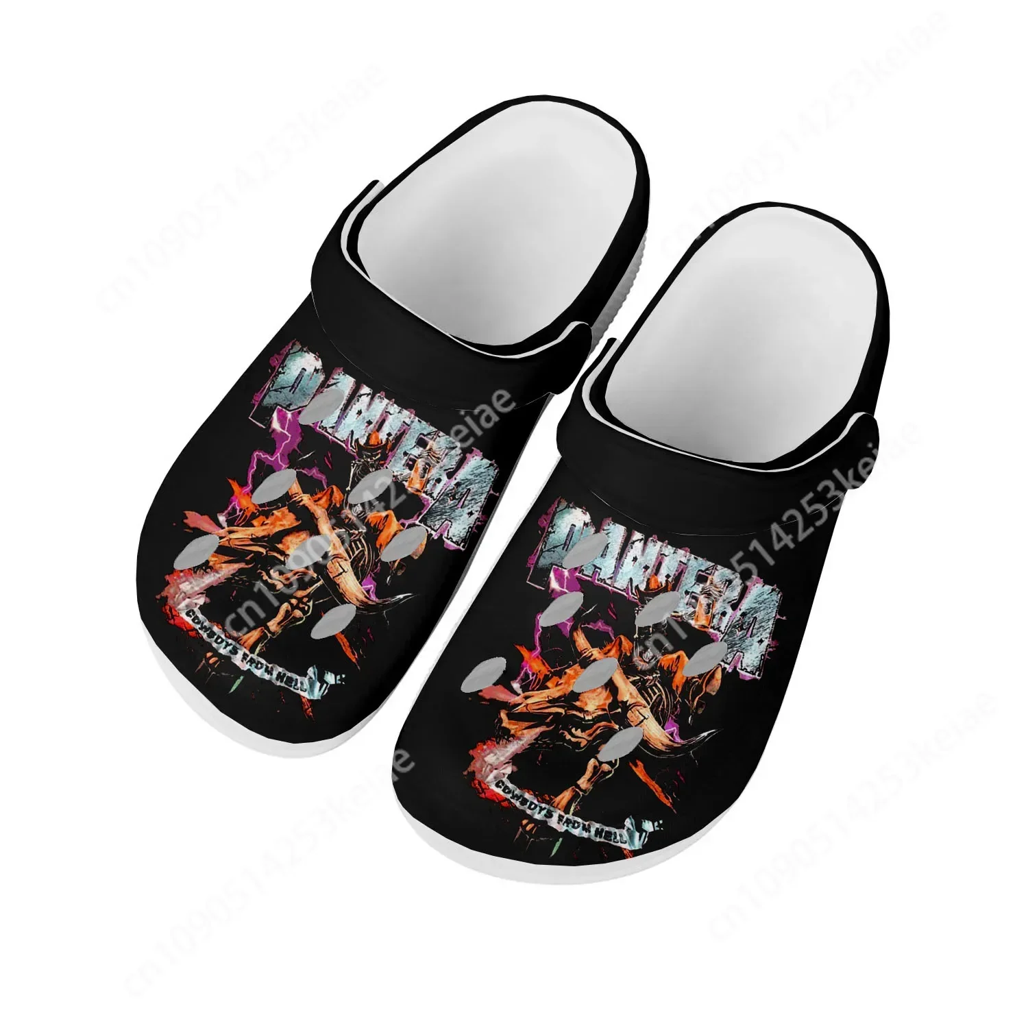 Pantera Metal Band Pop Home Clogs Custom Water Shoes Mens Womens Teenager Shoe Garden Clog Breathable Beach Hole Slippers White