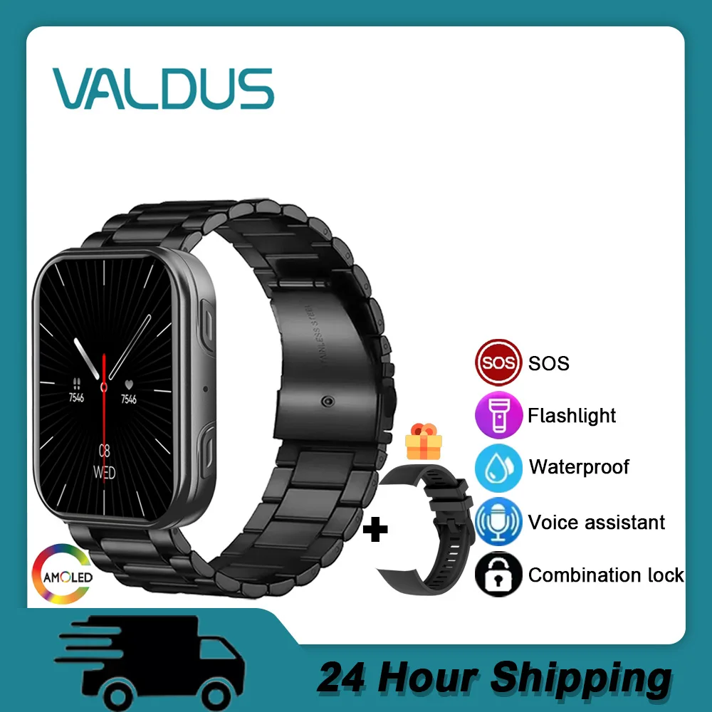 

VALDUS 2025 New VS30 Pro Smartwatch SOS Emergency Call Heart Rate Waterproof Flashlight Sports Mode AMOLED Outdoor Smartwatch