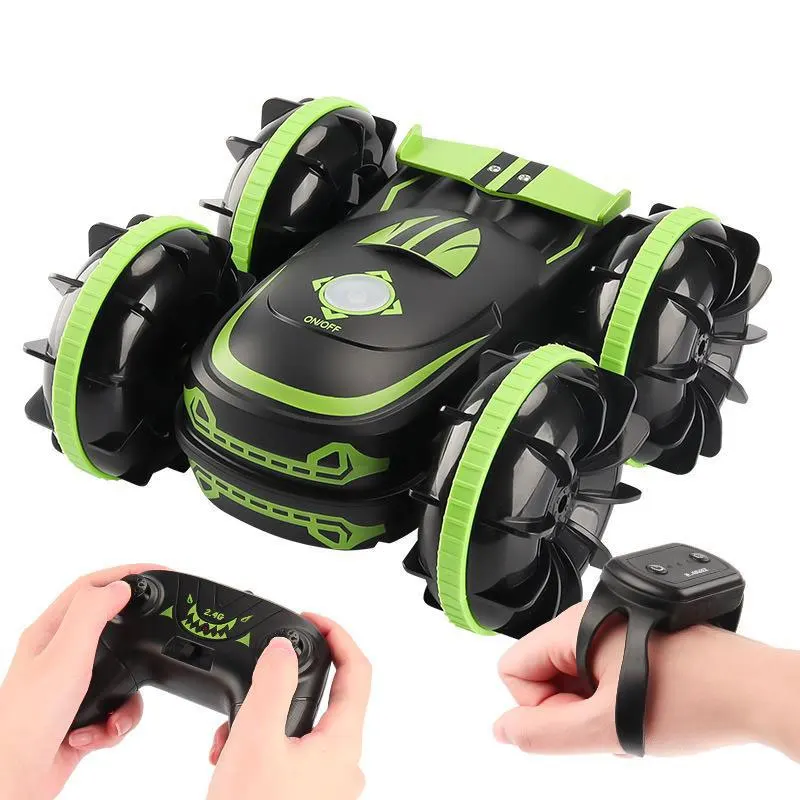 Remote Control Stunt Car Amphibious Rc Car Off-road Run on 2 Sides Waterproof Driving On Water 360 Rotate Electronic Vehicle Toy