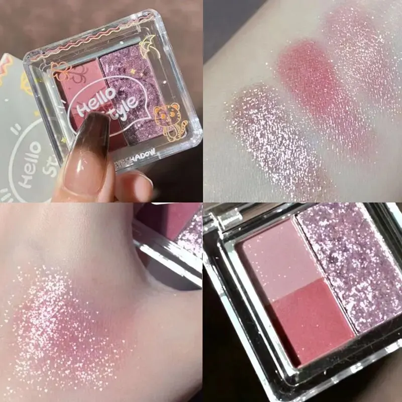 Bandeja de sombra de ojos de Color HERORANGE, maquillaje mate con purpurina Natural, brillo de perlas, impermeable y resistente al sudor