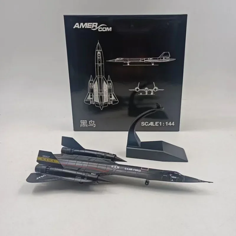 Diecast Metal Alloy Jet Toy 1:144 Scale SR-71 SR71 Blackbird Aircraft Plane Model Toy For Collection