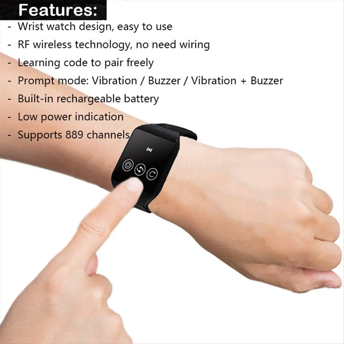 HAPPYDAY~ 690-D1 Wireless Watch Receiver Waiter Call Restaurant Pager for Cafe Dentist Clinic Home Hospital