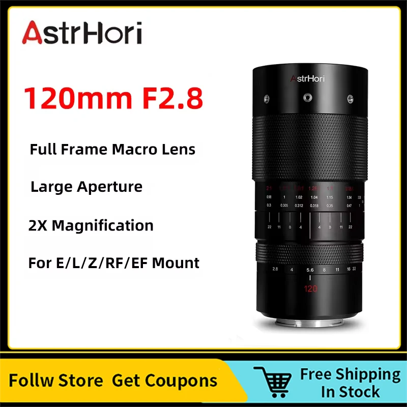 

AstrHori 120mm F2.8 2X Full Frame Focus Large Aperture Professional Macro Lens for Insect Specimen Flower Still life Shooting