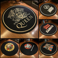 Music Band Print Round Rug Non Slip Carpet for Living Room Bedroom Office Modern Home Floor Mat Lovers Rug Exquisite Decoration