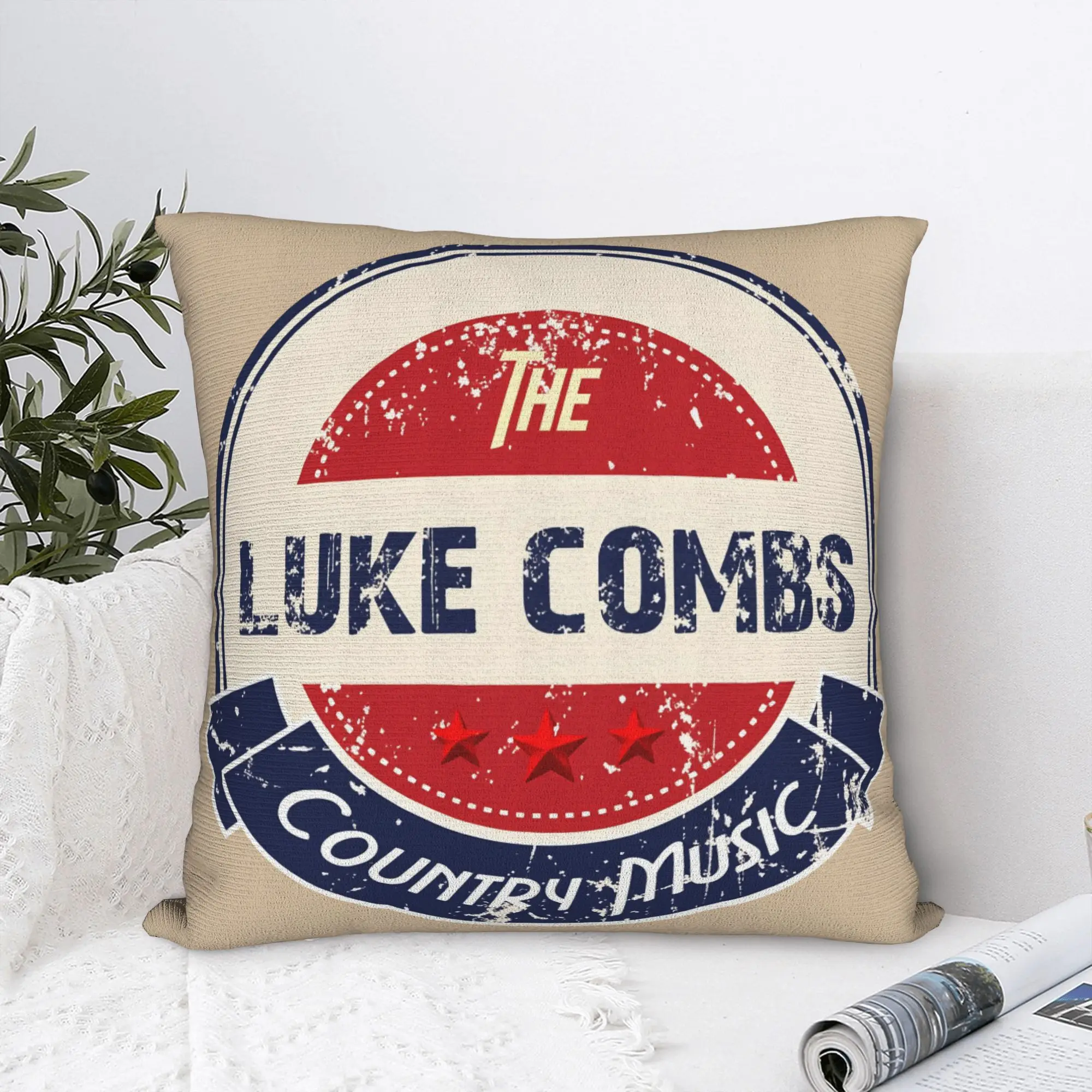 L-Lukes Combss Country Music Pillow Case  Vintage Pillow Cover Custom Pillowcases For Sofa Home Decor