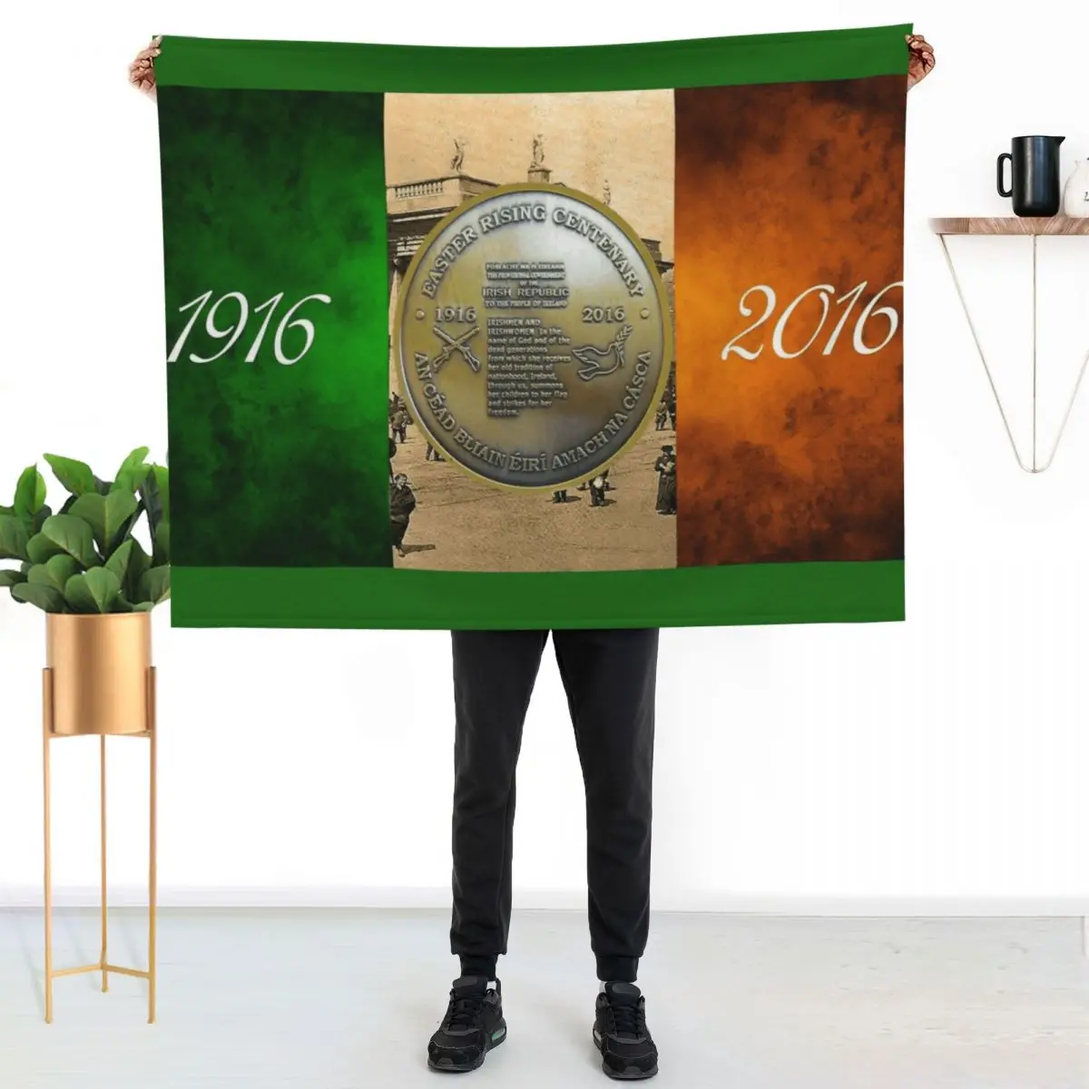 1916 - 2016 Easter Rising Throw Blanket sofa bed for sofa Shaggy Nap warm winter Personalized Gift Blankets