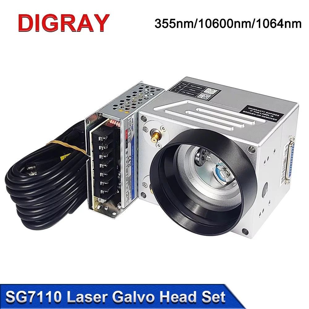 

DIGRAY SINO-GALVO SG7110 UV & Co2 & 1064nm Fiber Laser Scanner Galvanometer Head Kit UV 355nm Co2 10.6um Galvanometer Scanner