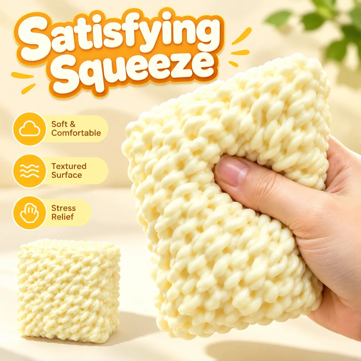 Food Grade TPR Simulation Instant Noodle Squeeze Toy Blocks Crunchy Sound Stress Relief Vent Ball Student Office Toy Wholesale