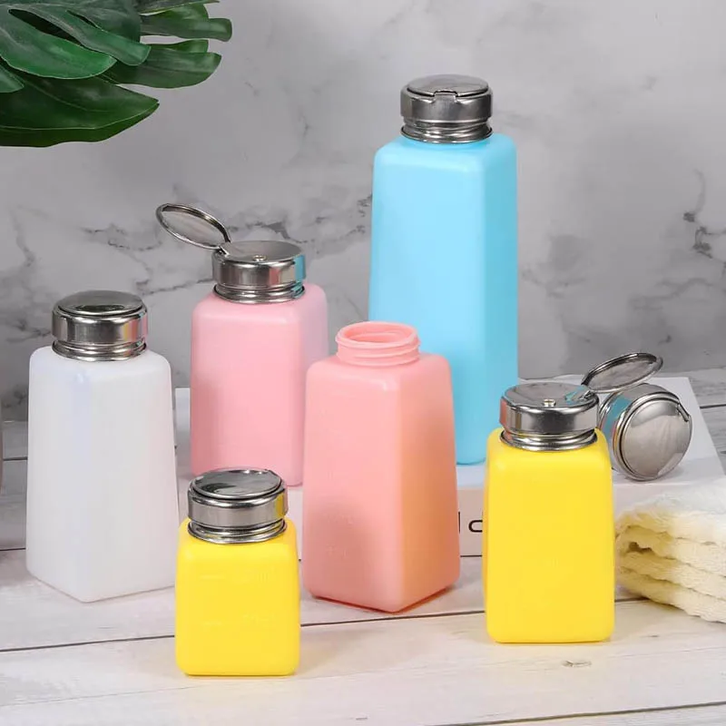 10/20/30PCS Empty Refillable Press Pump Bottle With Stainless Cap Portable  Liquid Alcohol Clean Acetone Water Remover Dispenser view 3