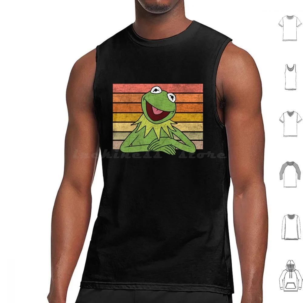 The Frog Tank Tops Vest Sleeveless The Frog Frog Tv Shows 70s Retro Fozzie Jim Henson Show Cookie Monster Kids