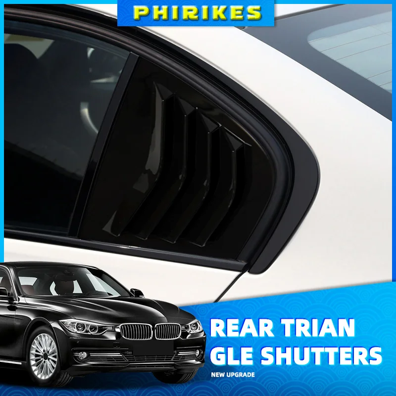 

For BMW 3 Series F30 318i 320i 325i 2013-2019 Gloss Black Side Vent Louver Car Rear Window Shutter Sticker Cover Accessories