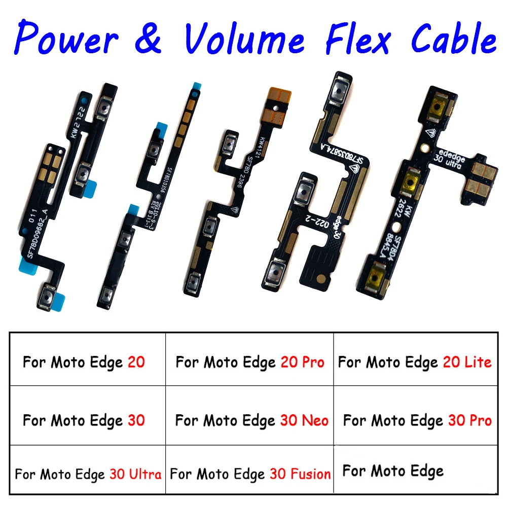 For Moto Edge 20 Lite Pro Edge 30 40 Fusion Neo Ultra Edge Plus Power Switch On/Off Button Volume control Key Button Flex Cable