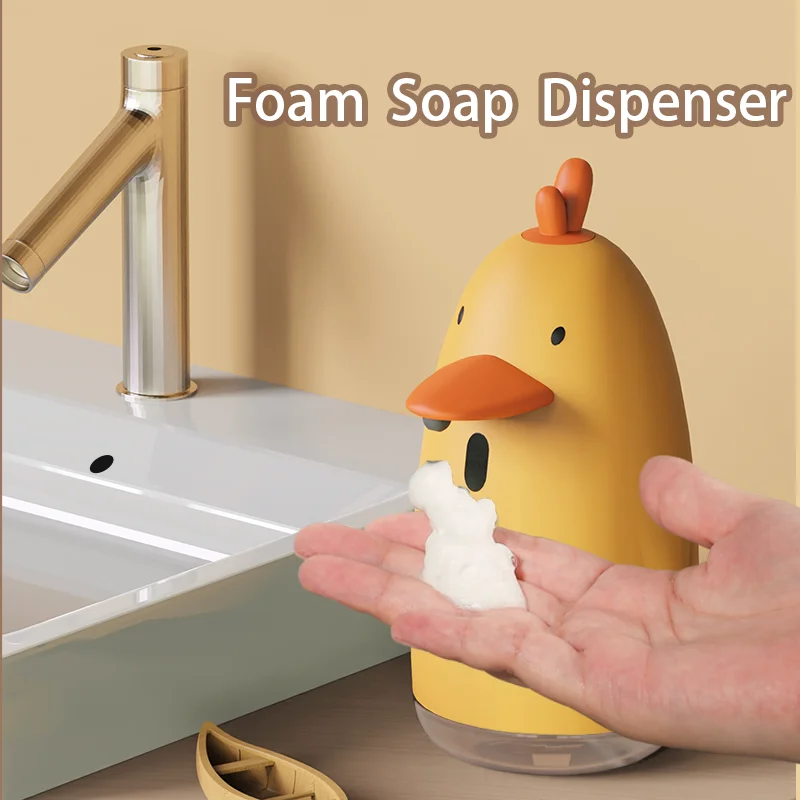 

Креативный детский дозатор мыла «Маленькая желтая утка», мыльница, декор для ванной комнаты, автоматический бесконтактный датчик, дозатор пенного мыла