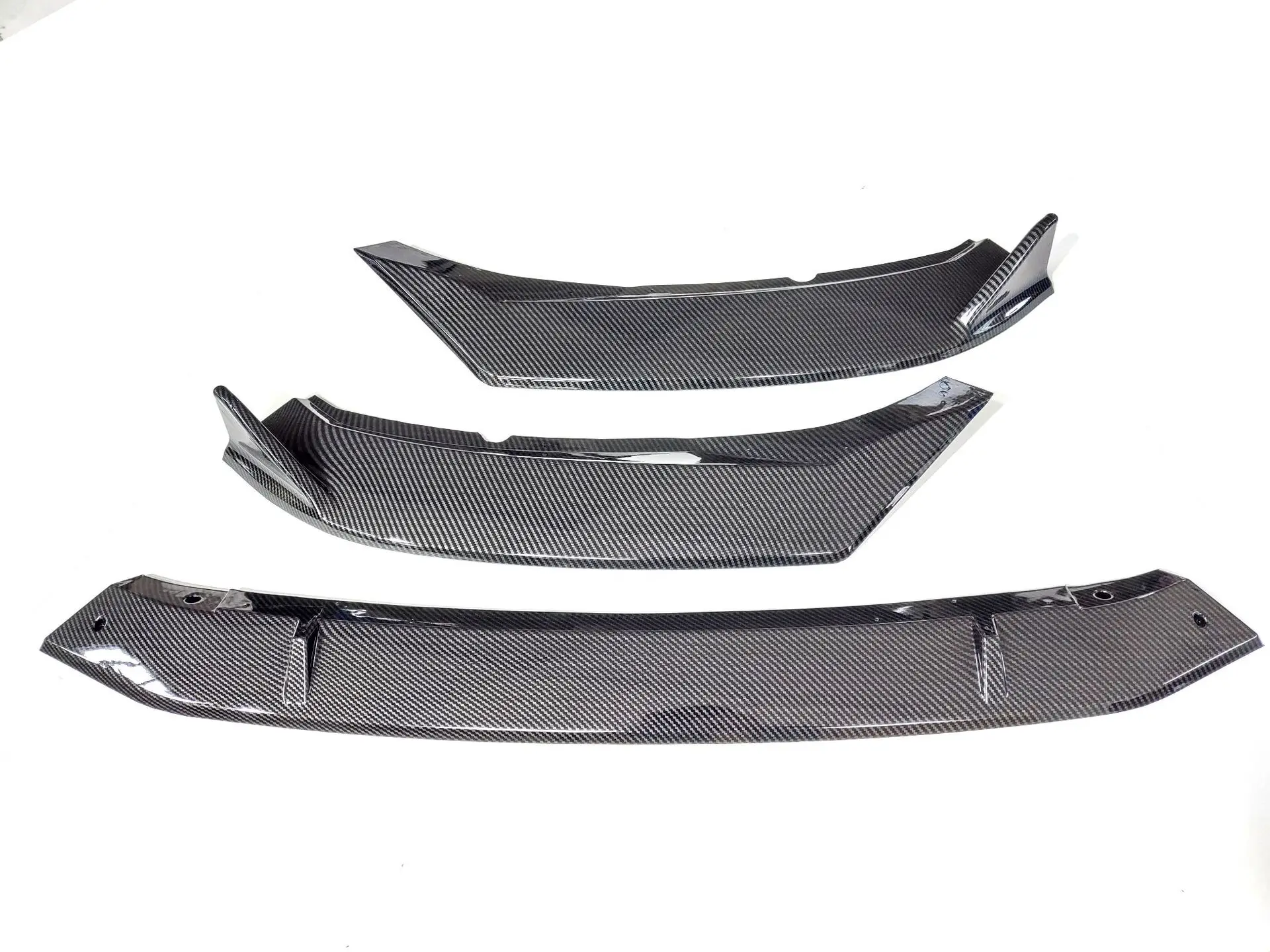 Front Bumper Lip Spoiler Nice Side Splitters Body Kit Guard For Skoda Superb 2019-2020 Black Carbon Fiber Look Car Accessories